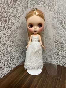 登録作家「mimi wedding doll dress(ミミウエディングドールドレス)」1/6ドール用ウェディングドレスセット( *´艸｀)♪